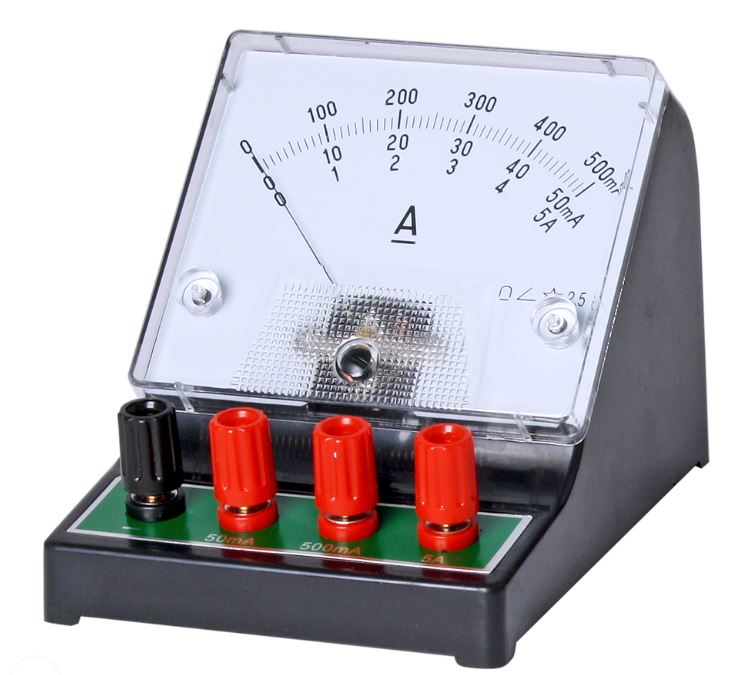 Amperemätare analog, 0,05 / 0,5 / 5 A