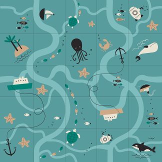 Blue-Bot/Bee-Bot matta Hav, 75x75 cm