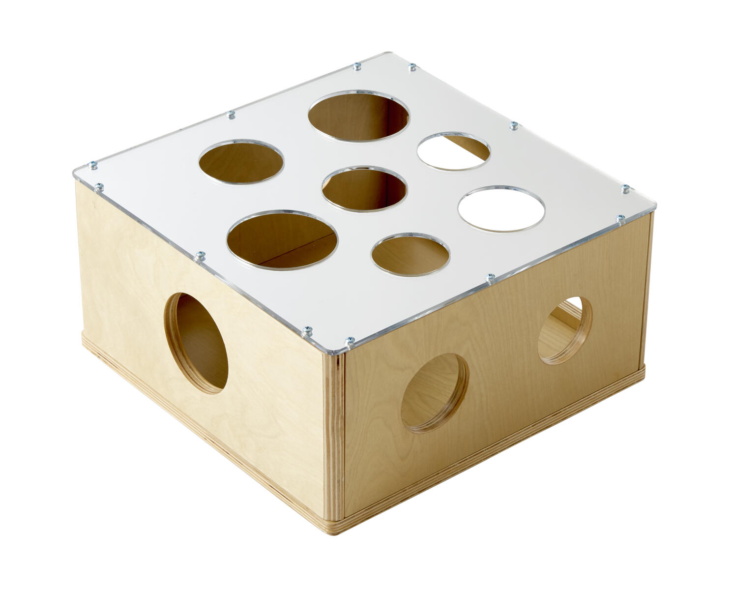 Spegellåda med sorteringshål