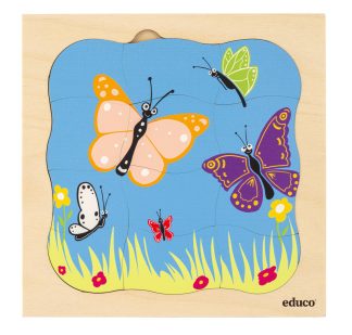 Lager på lager-pussel, fjärilens livscykel