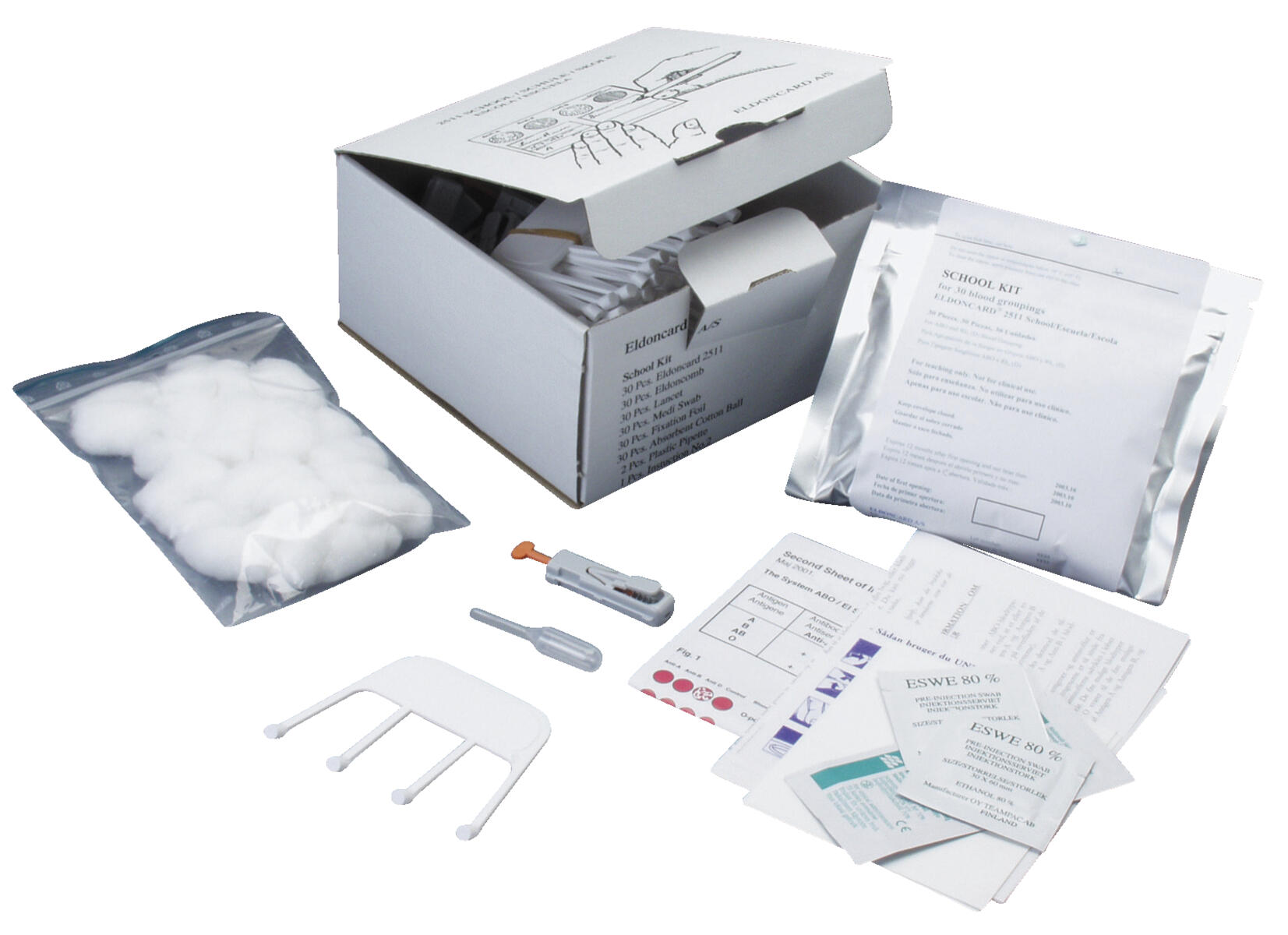 Eldonkort för blodgruppstest