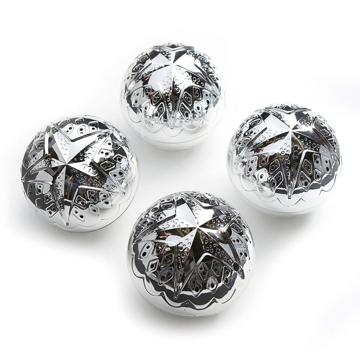 Mönstrade spegelkulor 4st.