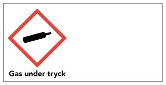 Varningsetikett - Gas under tryck 100 st/rulle