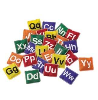 Ärtpåsar med bokstäver