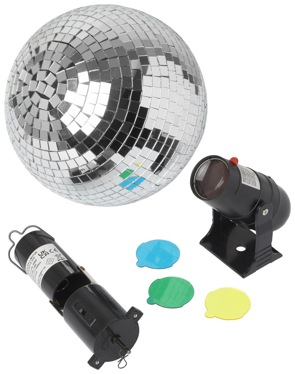 Spegelkula med motor och spotlight