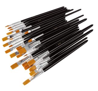 Syntetpenslar flata 25st. olika storlekar