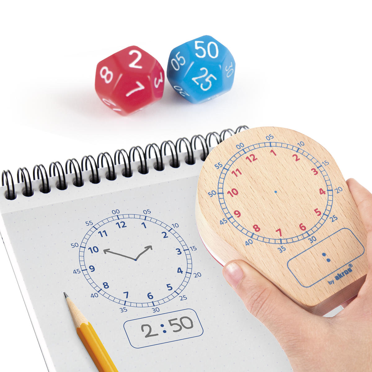 Klockstämpel och tärningar