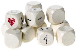 Tärningar 6 sidiga blanka, 12 st/fp