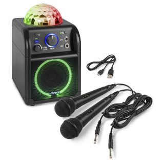 Högtalare med ljusshow och mikrofon