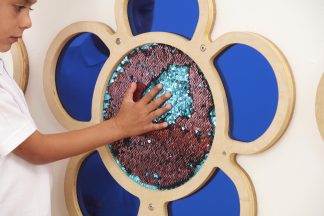 Paljett- och Spegeltavla - Blå blomma