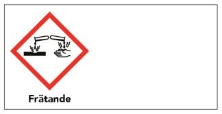 Varningsetikett - Frätande 100 st/rulle