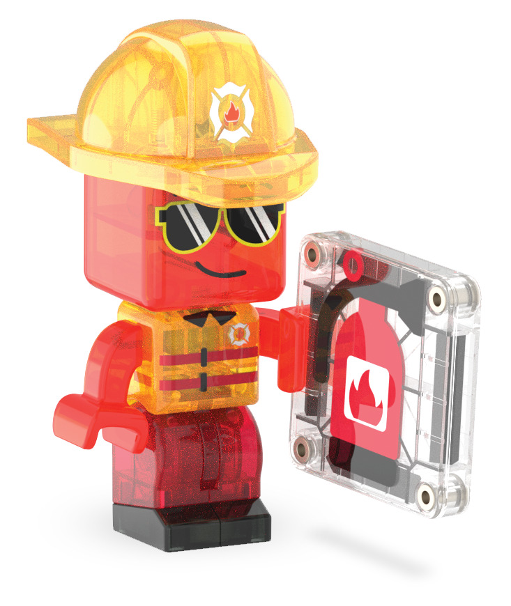 Magna-Tiles Brandbil med figur, 27 delar - Bild 4